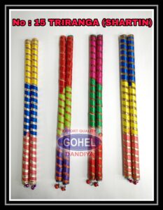 15 Wooden Big Tiranga (Satrin) Gohel Dandiya Manufacturer Exporter Producer Supplier Ahmedabad Gujarat India