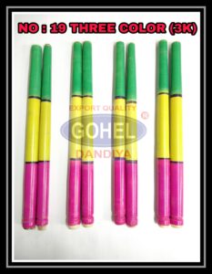 19 A Wooden Big Three Colour (3K) Gohel Dandiya Manufacturer Exporter Producer Supplier Ahmedabad Gujarat India